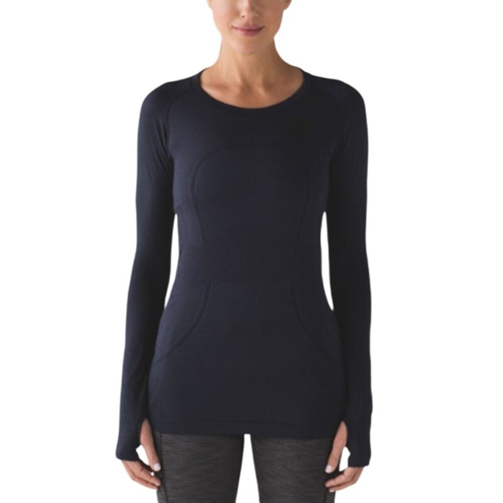 LULULEMON Swiftly Tech Long Sleeve Top Sz 8 Blue Athletic Outdoor Yoga Running